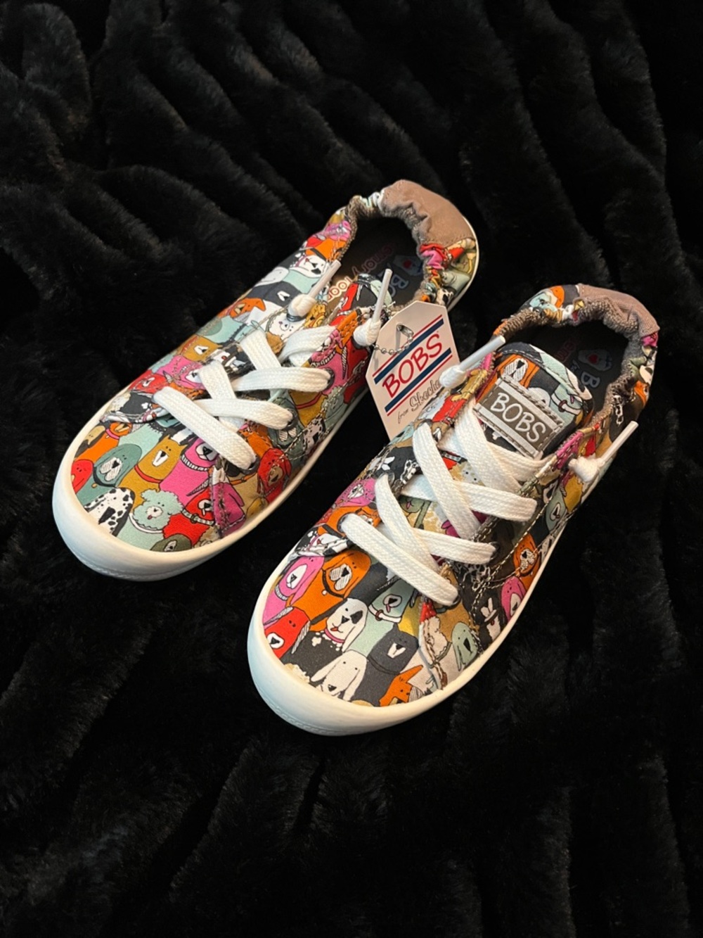 Women’s Bobs by Skechers multi color dogs Size 7 never worn